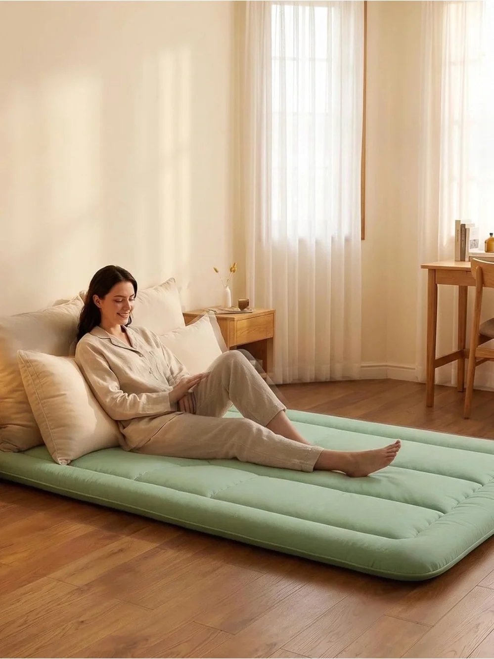 Light Green Quilted Nap Mat Mattress Topper - Home Bedding